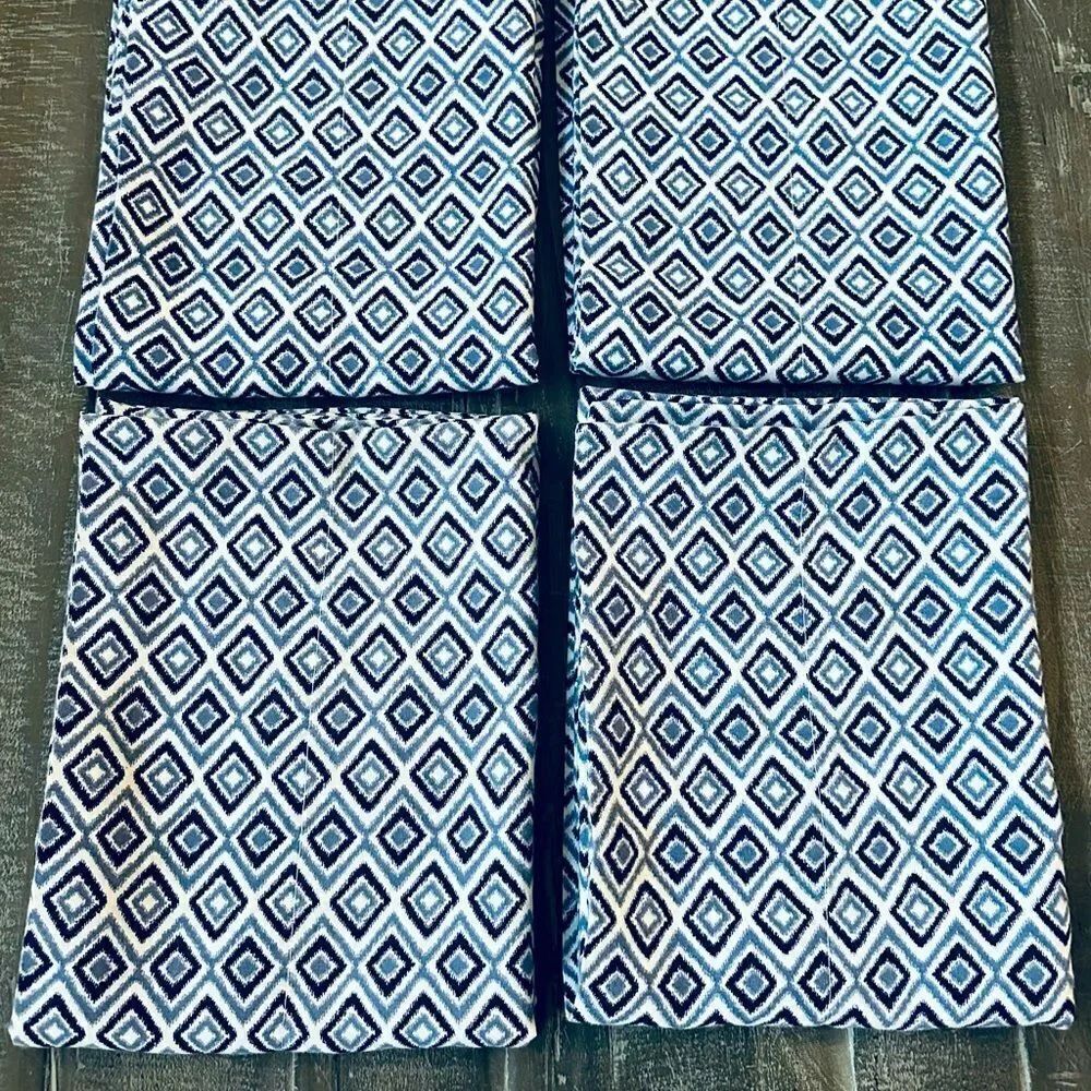 Blue Coastal Boho Pillowcases Set of 4
